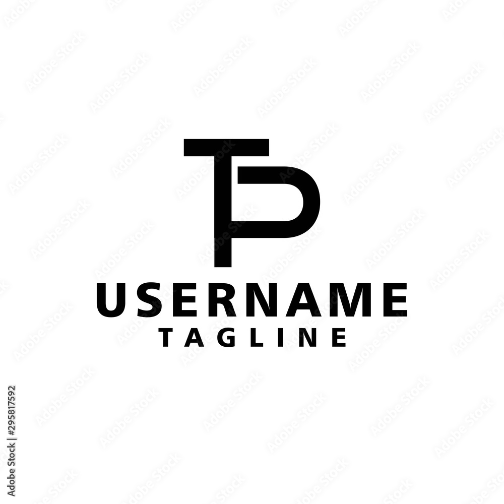 Letters tp logo initials minimal style monogram Letters tp logo initials minimal style monogram
