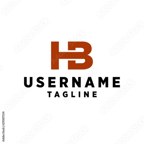 Hb h b letter logo design in red colors vector 