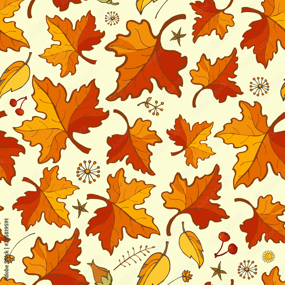 Autumn maple leaves background