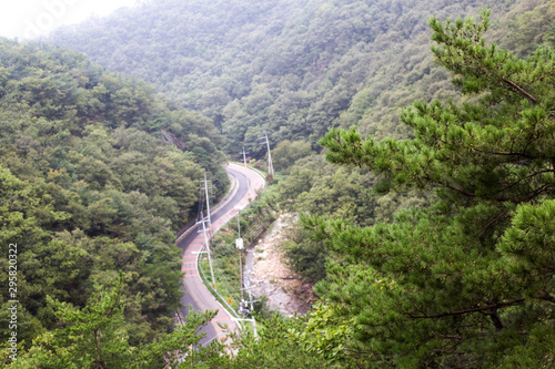 Road turning in the mountains