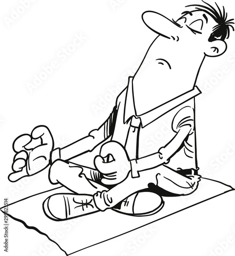 Businessman Meditating Yoga Lotus Pose