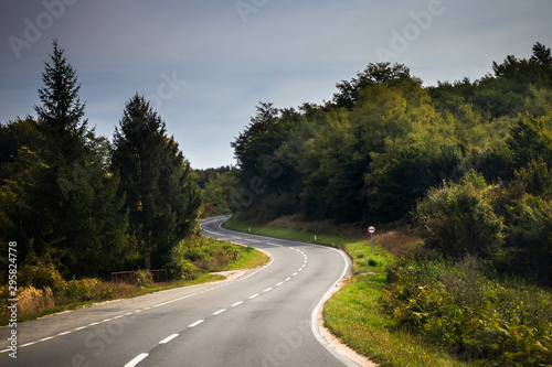 Mountain road in Bosnia and Herzegovina near the Banja Luka