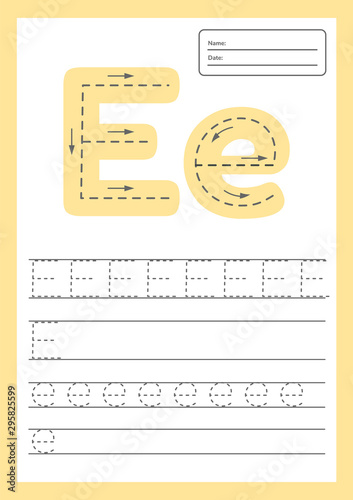 Trace letters worksheet a4 for kids preschool and school age.