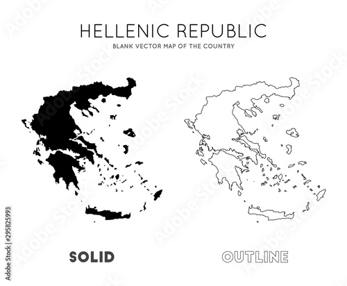 Greece map. Blank vector map of the Country. Borders of Greece for your infographic. Vector illustration.