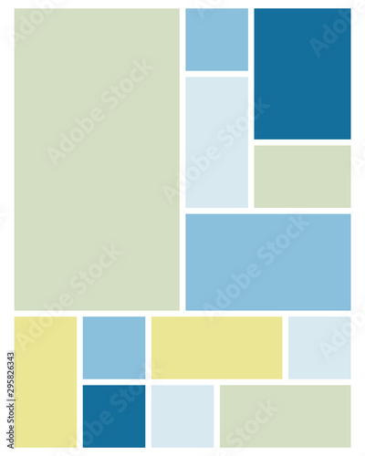 Vector Mood Board & Branding Presentation. Creative Theme Mood Board, Logo Template, Collage Frames with Universal Colour Palette. Picture Display & Montage.