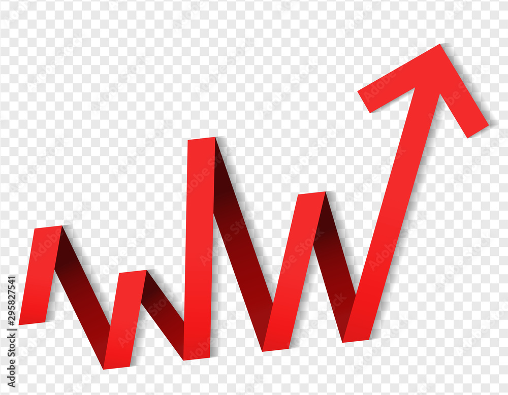 Success business symbol.Growth vector diagram with arrow going up ...