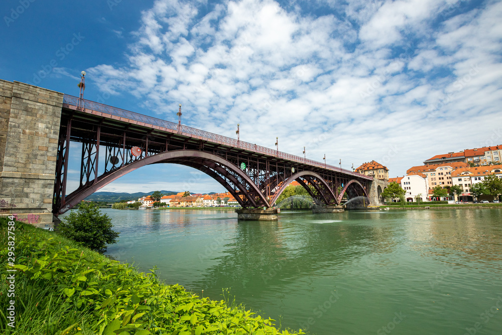 Maribor bridge over Drava river