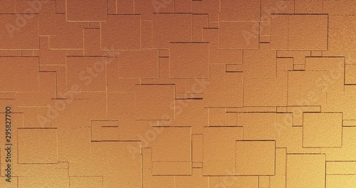 Abstract geometric rose golden backgroundfoil tiles texture seamless loop background 3D rendering