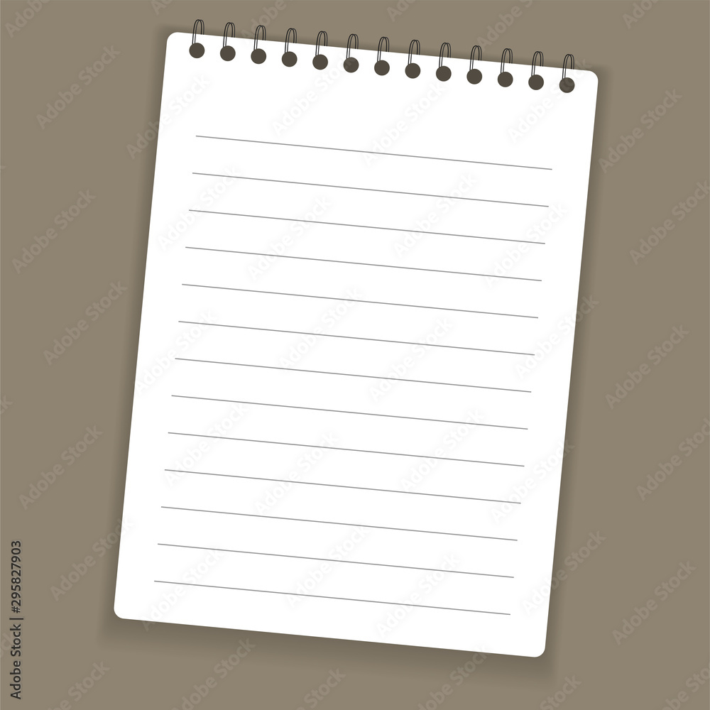 Realistic notebook or notepad with binder. Memo note pad or diary paper page templates. Vector illustration Realistic notebook or notepad with binder. Memo note pad or diary paper page templates. Vector illustration