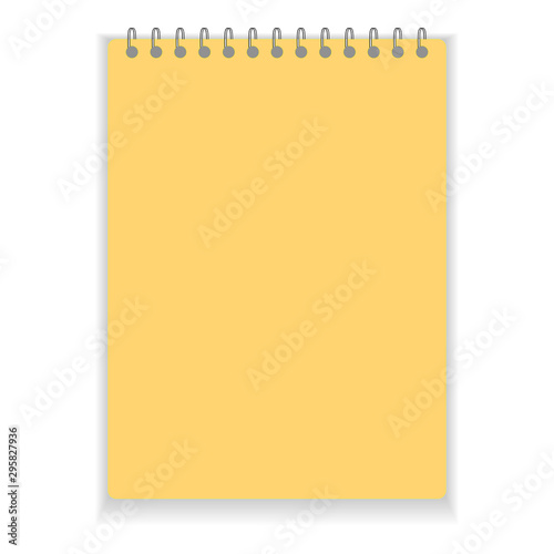 Realistic notebook or notepad with binder. Memo note pad or diary paper page templates. Vector illustration