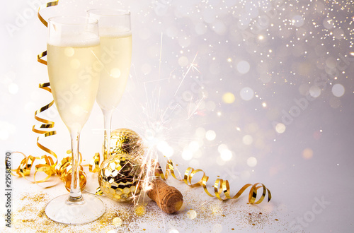 New year party with champagne