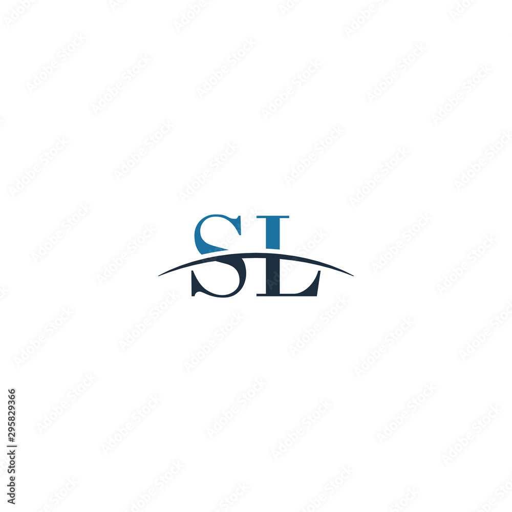 Initial letter SL, overlapping movement swoosh horizon logo company design inspiration in blue and gray color vector Initial letter SL, overlapping movement swoosh horizon logo company design inspiration in blue and gray color vector