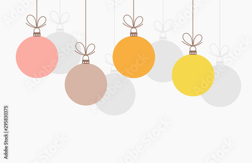 Christmas baubles hanging ornaments.