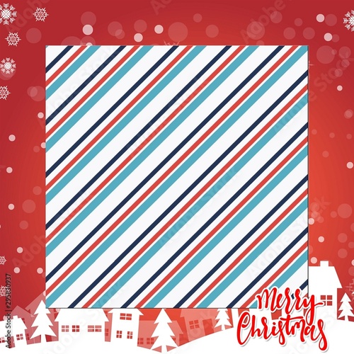 merry christmas frame with slogan on background with stars and stripes