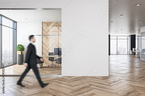 Businessman in luxury office with copyspace
