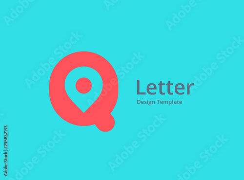 Letter Q geotag logo icon design template elements