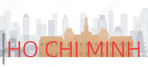 Ho Chi Minh City  Vietnam Skyline Landmarks with Text or Word
