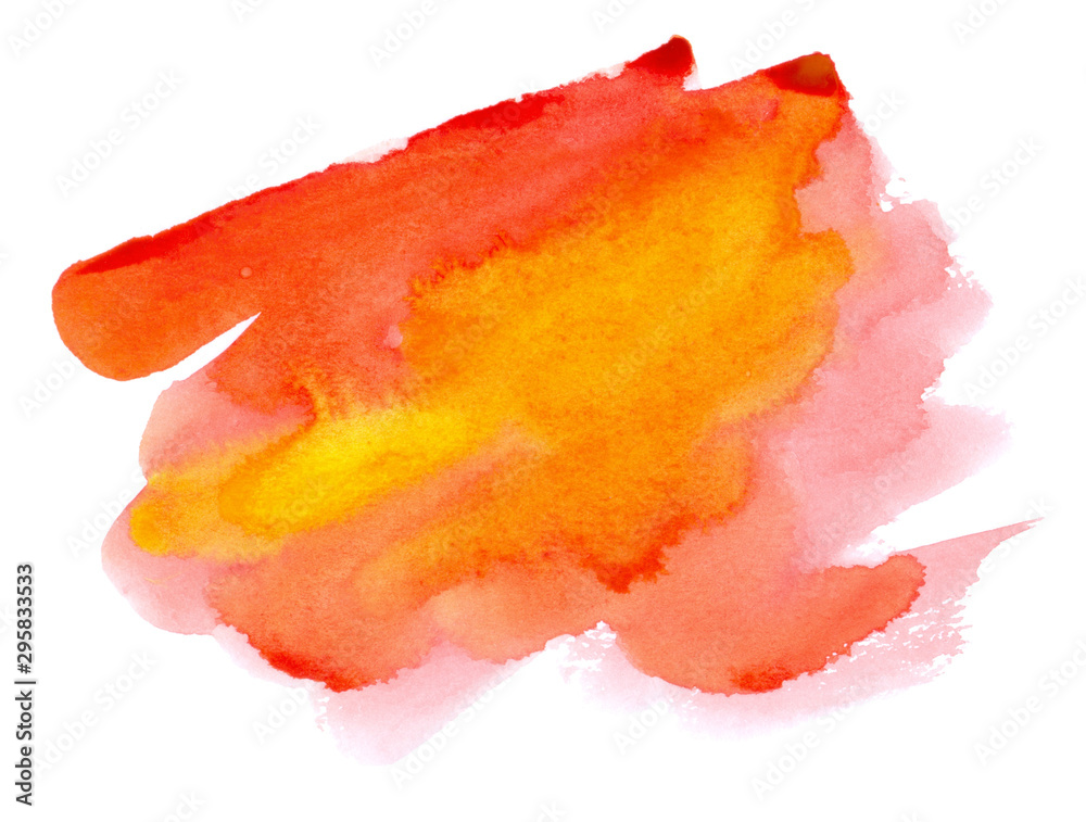 A bright watercolor texture, good for plain text or a quote. Made with red, orange and yellow aquarelle paints.