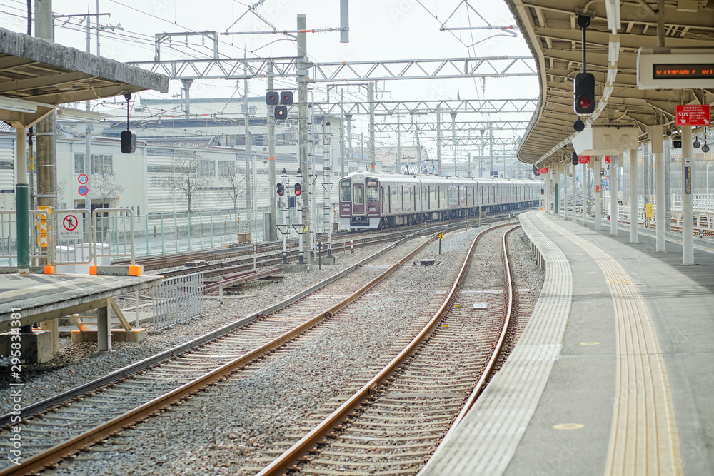 Train station at Arashiyama, a small, quiet, beautiful city in Kyoto Japan, 30 Jan 2019 Train station at Arashiyama, a small, quiet, beautiful city in Kyoto Japan, 30 Jan 2019