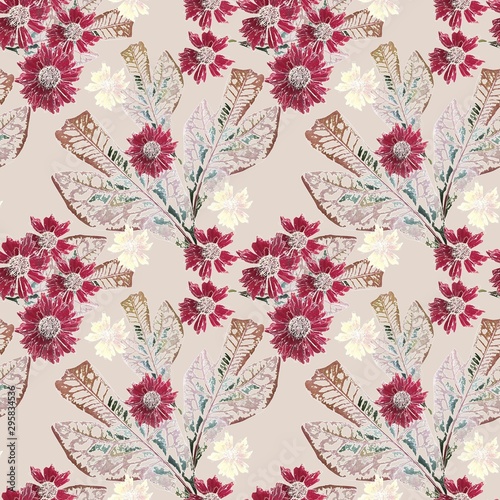 Seamless floral retro patte...