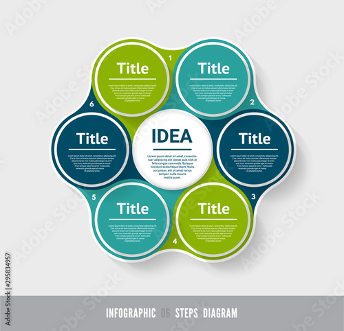 Vector circle infographic. Template for diagram, graph, presentation and chart. Business concept with 6 options, parts, steps or processes. Abstract background