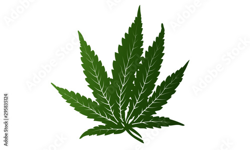 Vector green simple cannabis leave