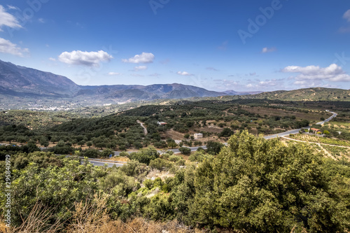 Mountains on the island of Crete on a clear sunny summer day. photo