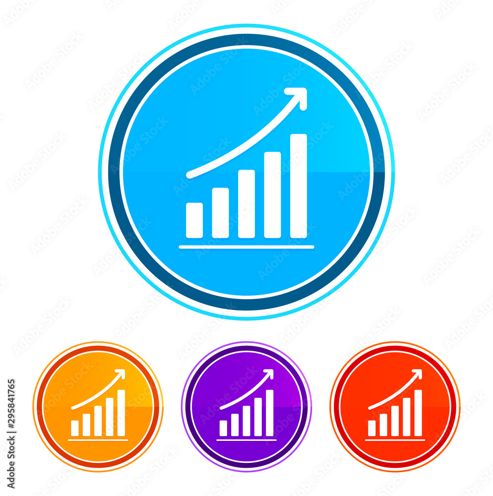 Statistics icon flat design round buttons set illustration design Statistics icon flat design round buttons set illustration design