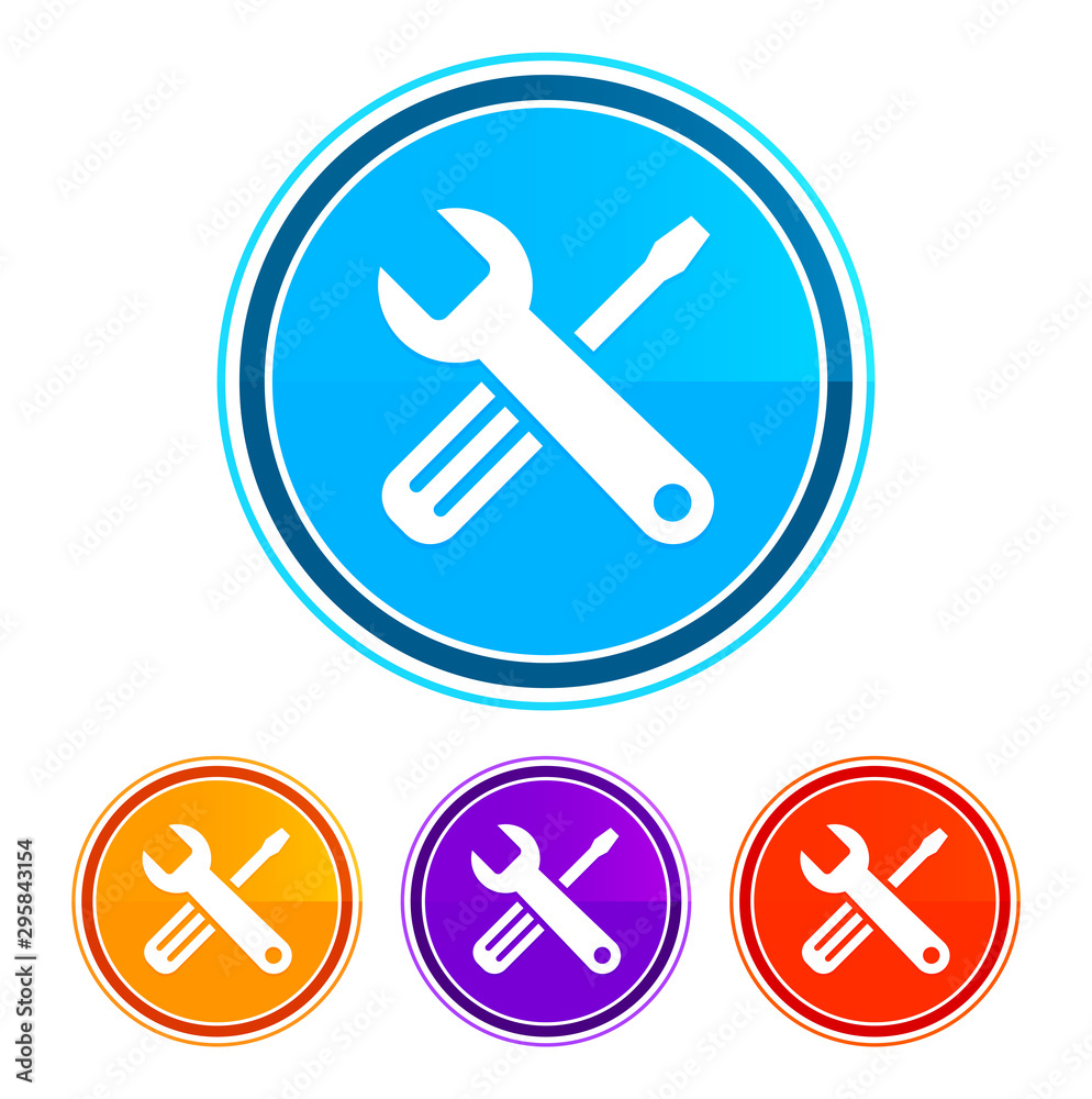 Tools icon flat design round buttons set illustration design Tools icon flat design round buttons set illustration design