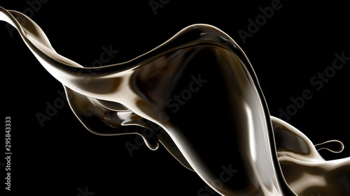 Fototapeta Splash fluid. 3d illustration, 3d rendering.
