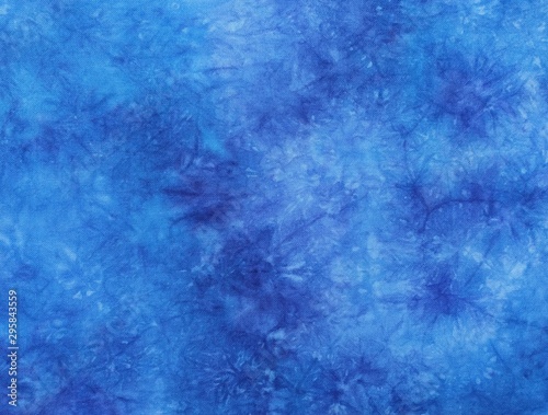 Fototapeta Naklejka Na Ścianę i Meble -  Background of dyed fabric. Beautiful abstract background. Sky, sea, blue background