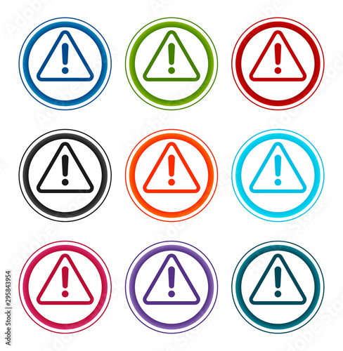 Free Download Alert icon flat round buttons set illustration design - GFXLoad