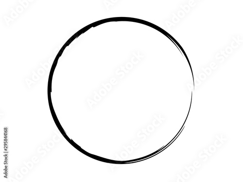 Grunge circle made for marking.Grunge isolated black circle.Grunge oval shape made for marking.Black oval shape made with art brush.