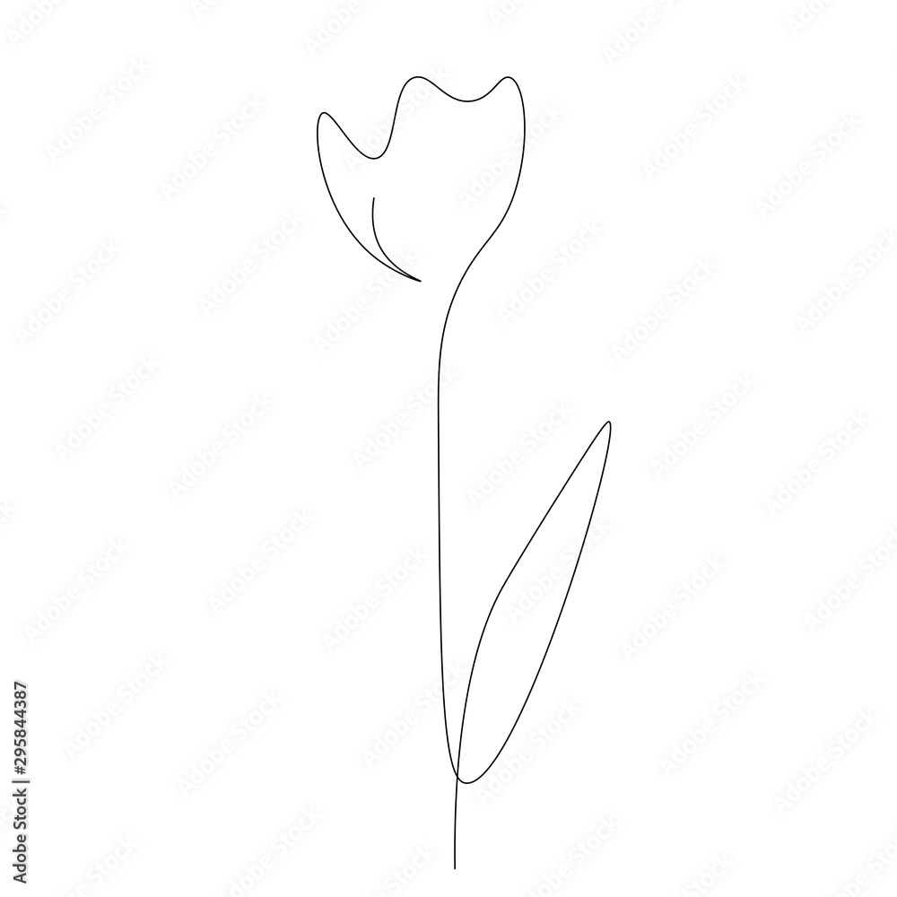 Spring flower tulip one line drawing, vector illustration Spring flower tulip one line drawing, vector illustration