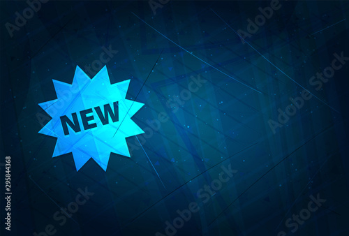 New star badge icon futuristic digital abstract blue background