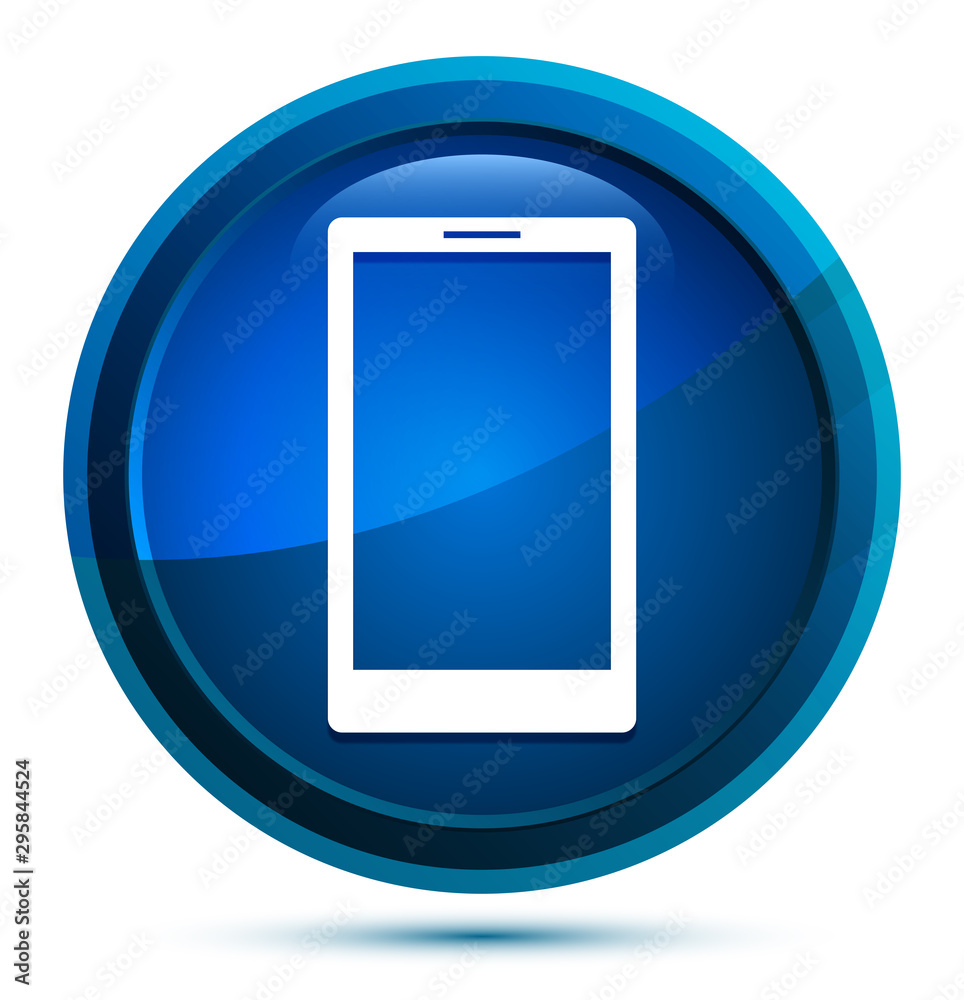 Smartphone icon elegant blue round button illustration Smartphone icon elegant blue round button illustration