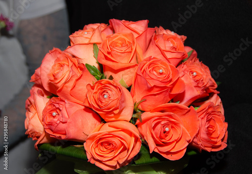 wedding orange bouquet of roses
