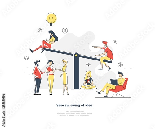 Business swing. Idea, competition. rivalry concept. Vector illustration