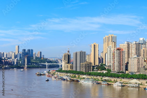 Modern metropolis skyline with buildings in Chongqing China.