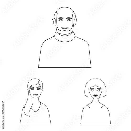 Isolated object of character and avatar icon. Collection of character and person stock symbol for web.