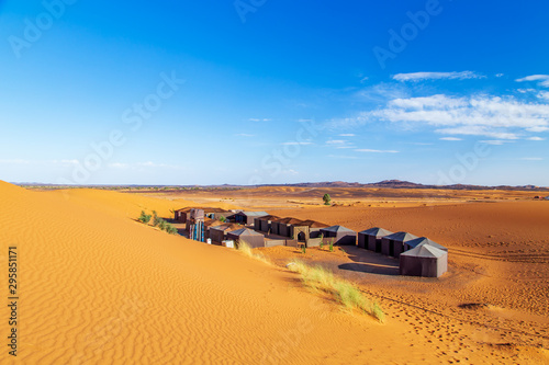 Nomad camp in the Sahara desert.