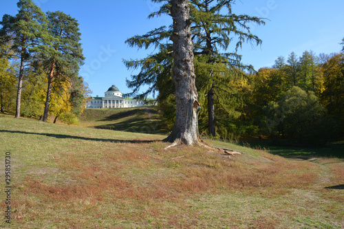 Journey. Palace and park ensemble, Kachanivka (Kachanovka), Ukraine in colorful autumn photo