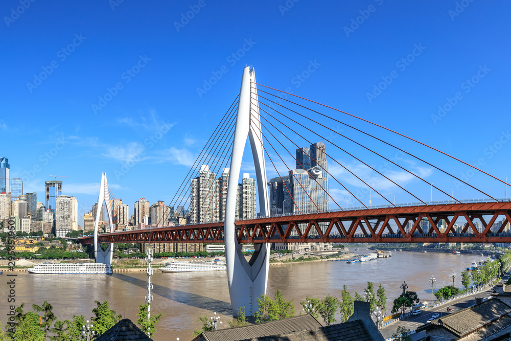 Obraz premium Panorama of modern city skyline in chongqing,China.