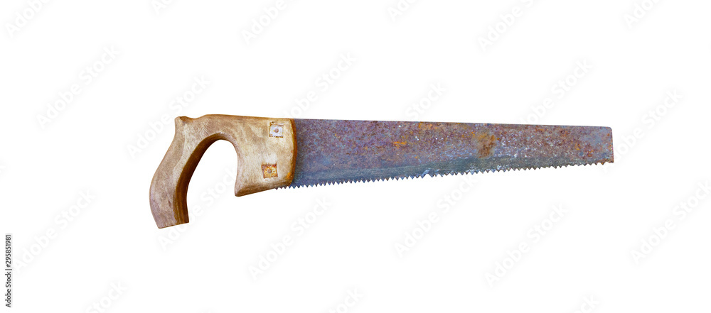 Old rusty hand saw