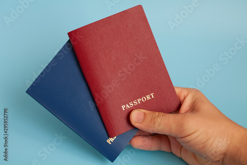 hand holding passport
