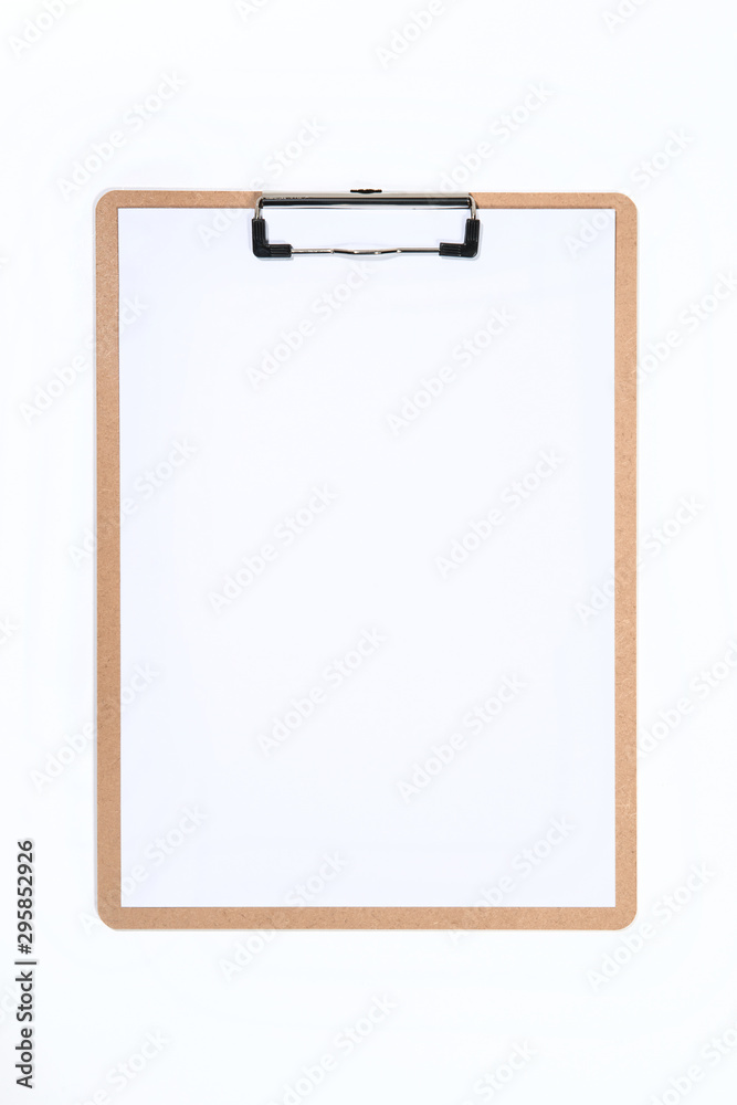 Clipboard on white background.