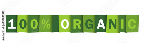 100% ORGANIC green vector typography banner