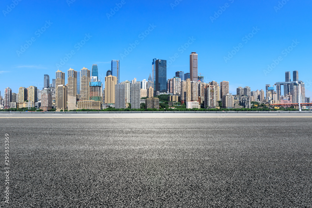 Asphalt highway and modern city financial district in chongqing,China. Asphalt highway and modern city financial district in chongqing,China.