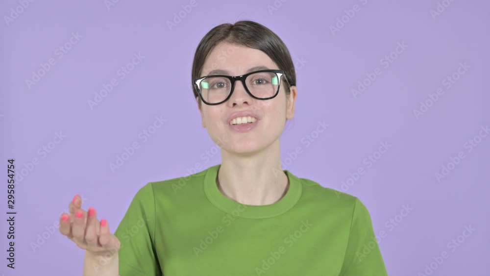 Ambitious Woman having Conversation on Pink Background Ambitious Woman having Conversation on Pink Background