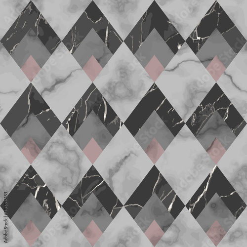 Marble Luxury Geometric Seamless Pattern. Vector Repeat Background